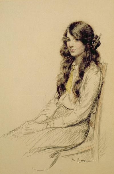 Portret van een Jong Meisje, c.1914 door Frederick Pegram